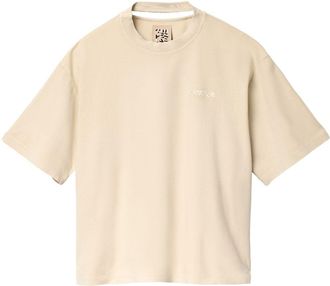 Camperlab logo-embroidered cotton T-shirt - unisex - Organic Cotton - L - Neutrals