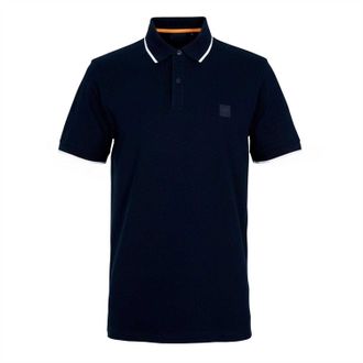 HUGO BOSS Heren Passertip Pique Poloshirt met Korte Mouwen (Donkerblauw)