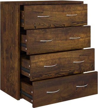 vidaXL Aparador con 4 cajones roble ahumado 60x30,5x71 cm Vidaxl