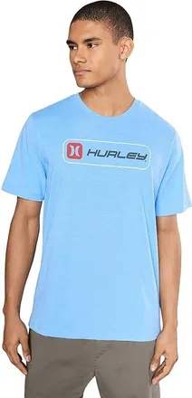 Hurley Inlined Slub Short Sleeve Mens T Shirt Blue : 2XL, Cotton/Polyester