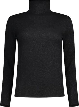 Paolo Fiorillo Cashmere Wool Shaved Mock Neck Sweater - Dames - Cashmere truien - Zwart - XS - Wol - Truien & Vesten