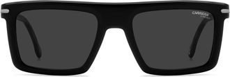 Carrera 54mm Rectangular Flat Top Sunglasses in Black Dark Ruthenium/Grey at Nordstrom