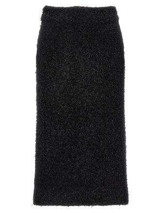 ワンピース BALENCIAGA Women Mid Skirts 772748TAN01 1000 Black Balenciaga Black High-Waisted Midi Large Skirt, Brand Size