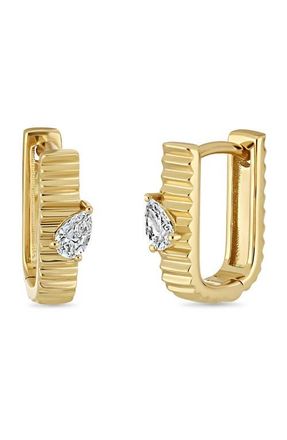 Bony Levy 18K Gold Cleo Diamond Hoop Earrings, 11mm in 18Ky Gold at Nordstrom