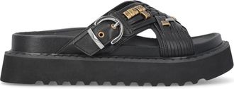 Pinko Slide Sandal - Dames - Sandalen - Zwart - 39 EU - Leer - Schoenen