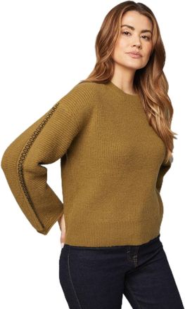Wallis Olive Crew Neck Trim Detail Jumper, M, Olive