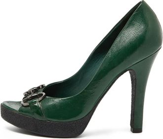 Gucci leather pumps - women - Leather/Patent Leather/Leather - 36 - Green