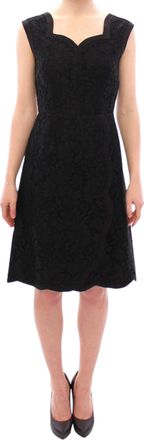 Dolce & Gabbana Womens Lace Aline Dress Sweetheart Neck - Black Silk - Size EU 40 (Womens)