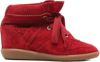 Isabel Marant Red Perforated Sneakers