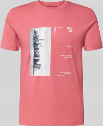 Tom Tailor Denim Regular Fit T-Shirt aus reiner Baumwolle in Hellrot, Gr&ouml;&szlig;e XXL