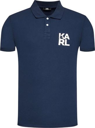 Karl Lagerfeld Polo Shirts, male, Blue, Size: XL polo Cotton