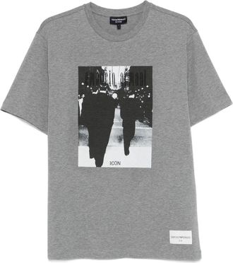Emporio Armani T-shirt con grafica - Grigio