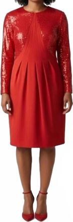 Reiss Cara Sequin Waisted Mini Dress In Red