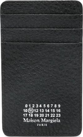 Maison Margiela Gegranuleerde leren portemonnee met kenmerkend logo - Heren - Portefeuilles - Zwart - ONE Size - Leer - Accessoires