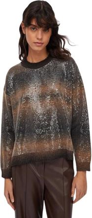 Liu Jo Jersey de cuello redondo con lentejuelas - Knitwear - Mujer - Marr&oacute;n - L
