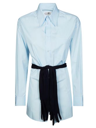 Maison Margiela Long Sleeved Contrast Belt Tailored Shirt