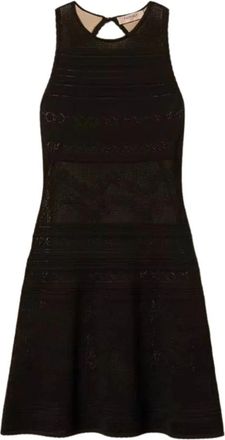 Twinset Korte Gebreide Jurk - Dames - Kleedjes - Zwart - M - Polyester - Kleedjes