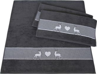 Dyckhoff Handtuch Set »Oktoberfest« Set 3 Stk. Walkfrottier Made in Germany (2 Handtücher, 1 Duschtuch)