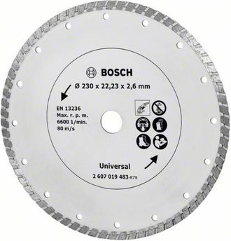 Bosch 2607019483 - Disco De Diamante Para Materiales De Construcci&oacute;n Turbo (di&aacute;metro De 230 Mm)