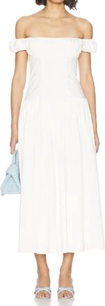 Caroline Constas Augusta Drop Waist Maxi Dress In White