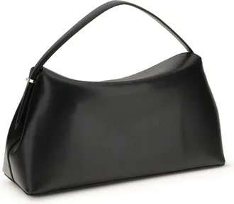Toteme Womens Shoulder Bag T-Lock Black Calf Leather