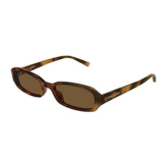 Saint Laurent Erin Zonnebril - Dames - Accessoires - Bruin - Maat: 52 MM Nylon