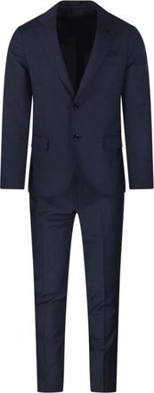 Lardini 820 Suit - Heren - Business pakken - Blauw - M - Wol - Kostuums