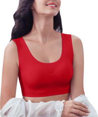 Generic Full Coverage Non Padded Wireless Minimizer Bra - Super Comfort Bras For Women Plus Size Thin Ice Silk Seamless Bra Stretchy Breathable Everyday Bras 