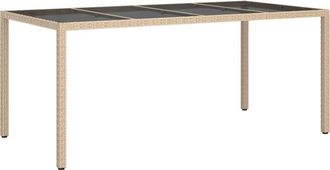 vidaXL Mesa de comedor de jardín Beige 190 x 90 x 75 cm Poliratán Vidaxl