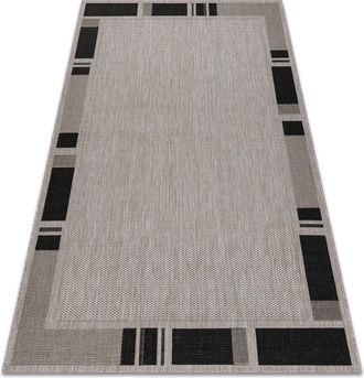 RugsX Rugsx - Alfombra De Cuerda Sisal Floorlux 20195 Plateado /negro Grey 240x330 Cm