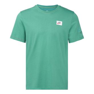Nike Mens Nike Nsw Tee Swoosh 50 Lbr Casual Sports Breathable logo Printing Short Sleeve Light Green T-Shirt DJ1394-350