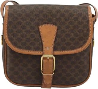 Celine Pre-owned Cross Body Bags, female, Brown, Size: ONE SIZE Pre-owned Vintage macadam shoulder bag
