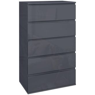 HOMCOM Bedroom Chest of Drawers - High Gloss 5 Drawers Dresser - Drawer Unit | TJ Hughes