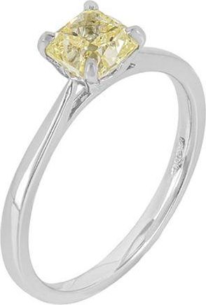 Bespoke platinum & cushion-cut fancy yellow diamond ring 1.03ct 53EU