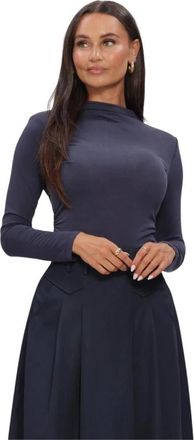 Co'Couture Dames Tops T-shirts Camillacc Padded Ls Blouse - Dames - Longsleeves - Blauw - XL - Tops