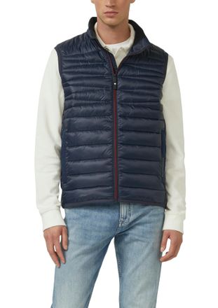 s.Oliver Steppweste S.OLIVER, Herren, Gr. XXL, navy, Web, Obermaterial: 100% Polyester, unifarben, gerade h&uuml;ftbedeckend, Rundhals, Westen Steppweste, mit Stehk