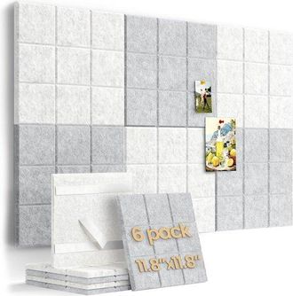 OEM Tablero De Fieltro Para Pared De 30 X 30 Cm, 6 Piezas, Adhesivo De Pared, Adhesivo De Fondo Para Pared, Tabl&oacute;n De Anuncios, Panel De Pared Diy