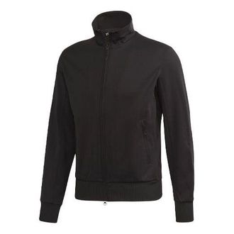adidas Mens Y-3 Printing Logo Stand Collar Zipper Long Sleeves Jacket Black FN3376