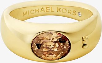 Michael Kors Precious Metal-Plated Cubic Zirconia Signet Ring