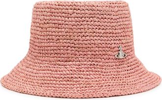 Vivienne Westwood Orb Raffia Bucket hat - Pink - L