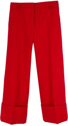 Valentino Garavani Valentino Red Cropped Tailored Suit Trousers Size XXS