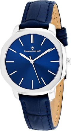 Christian Van Sant Octave Slim Quartz Blue Dial Ladies Watch CV0502