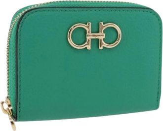 Ferragamo Pre-owned Portemonnee - Dames - Vintage Accessoires - Groen - ONE Size - Leer - Vintage