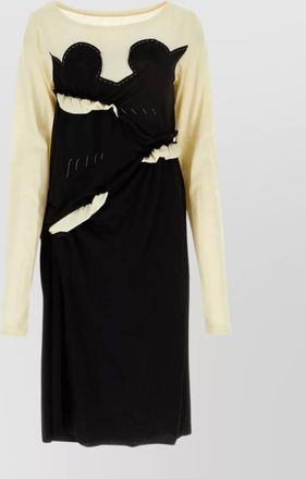 Maison Margiela block design draped detailing knee length dress