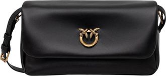 Pinko Horizontale Schoudertas - Dames - Schoudertassen - Zwart - ONE Size - Leer - Tassen