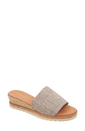 André Assous Nessie Platform Wedge Sandal in Black/Beige at Nordstrom, Size 10