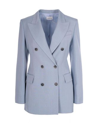 Parosh Light Blue Notched Lapel Blazer
