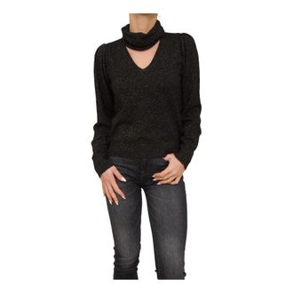 Twinset Truien & Vesten, Dames, Zwart, S, Kasjmier, V-hals Kasjmier Trui Afneembare Kraag Zwart