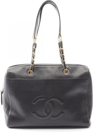 Chanel Black Leather Tote Bag (Pre-Owned)