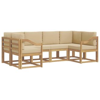 vidaXL Conjunto De Sof&aacute;s De Exterior Con Coj&iacute;n 6 Pcs Y Beige Vidaxl